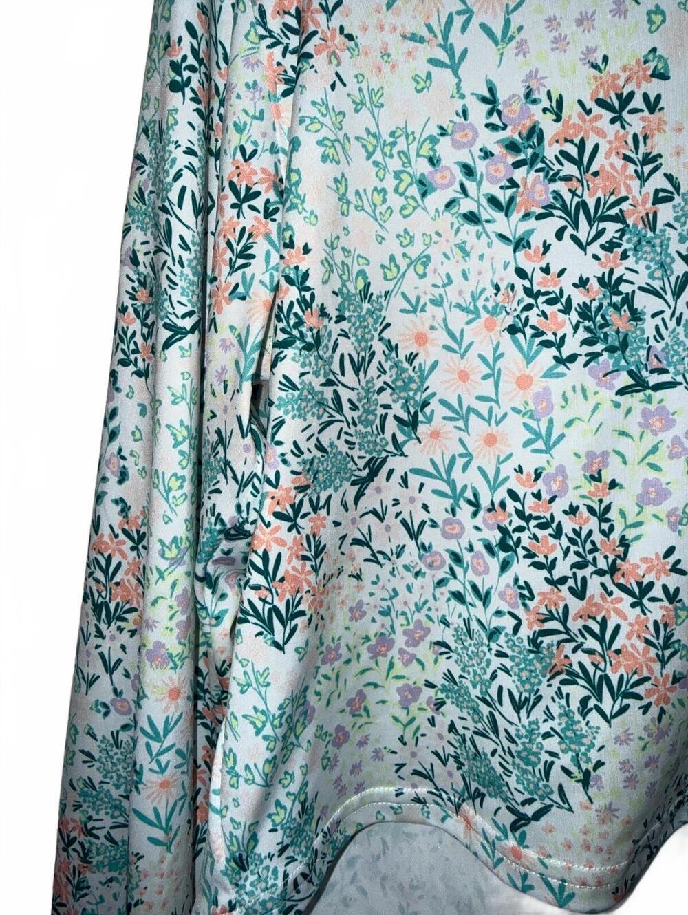Bad Birdie UV Long Sleeve Golf Shirt in Spring Has Sprung Floral Print, Size M - Picture 4 of 7